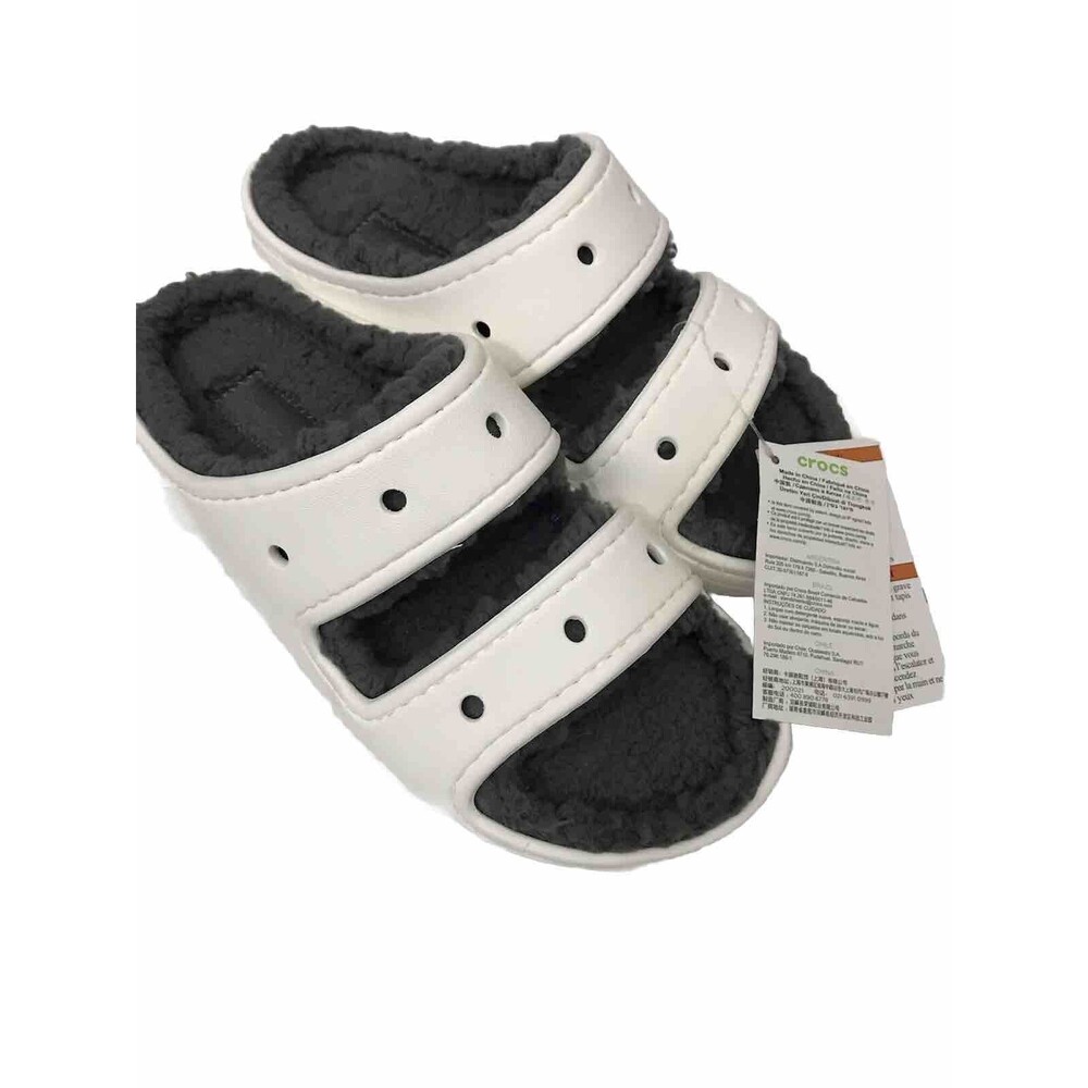 Crocs Classic Cozzy Comfort White Slip On Sandals Men’s 4 Women’s 6 - Picture 2 of 16